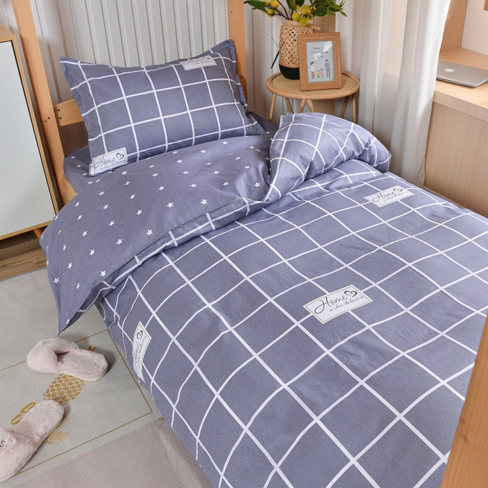 91家纺网 家纺一手货源 找家纺 小雨家纺 2026新款12868纯棉三件套 恋家-灰