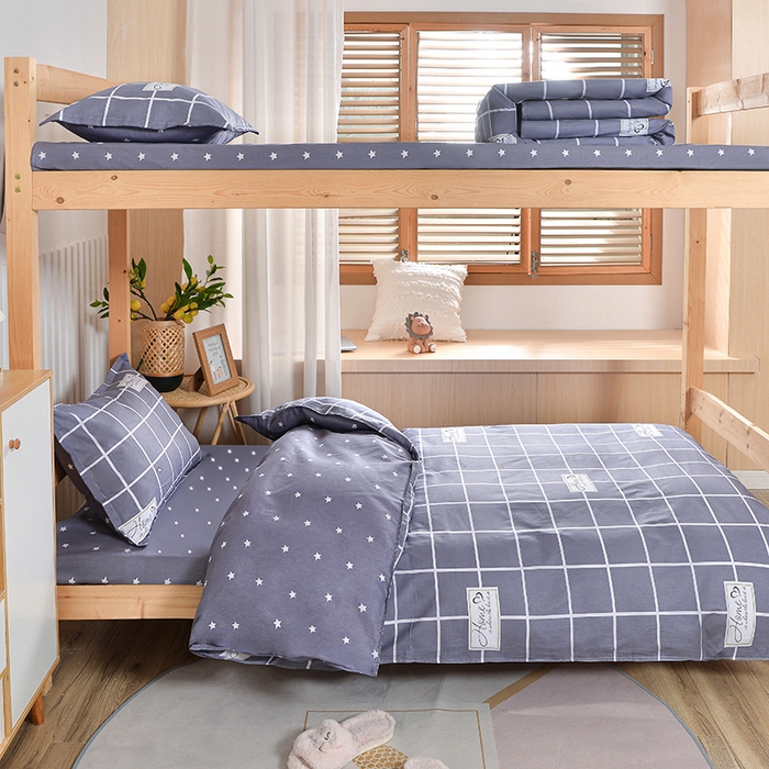 91家纺网 家纺一手货源 找家纺 小雨家纺 2026新款12868纯棉三件套 恋家-灰