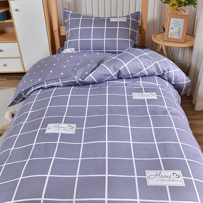 91家纺网 家纺一手货源 找家纺 小雨家纺 2026新款12868纯棉三件套 恋家-灰