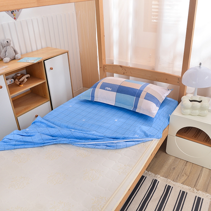 91家纺网 家纺一手货源 找家纺 小雨家纺 2026新款12868纯棉三件套 印象空间-蓝