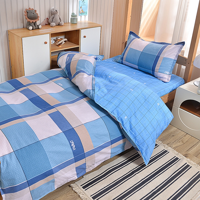 91家纺网 家纺一手货源 找家纺 小雨家纺 2026新款12868纯棉三件套 印象空间-蓝