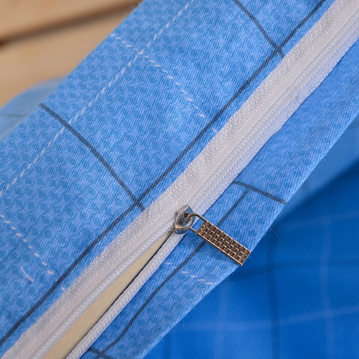 91家纺网 家纺一手货源 找家纺 小雨家纺 2026新款12868纯棉三件套 印象空间-蓝