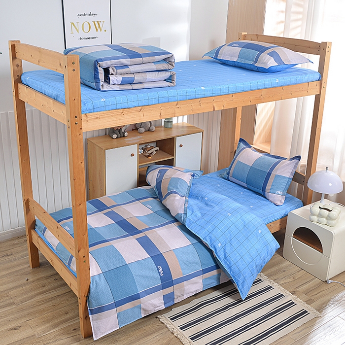 91家纺网 家纺一手货源 找家纺 小雨家纺 2026新款12868纯棉三件套 印象空间-蓝