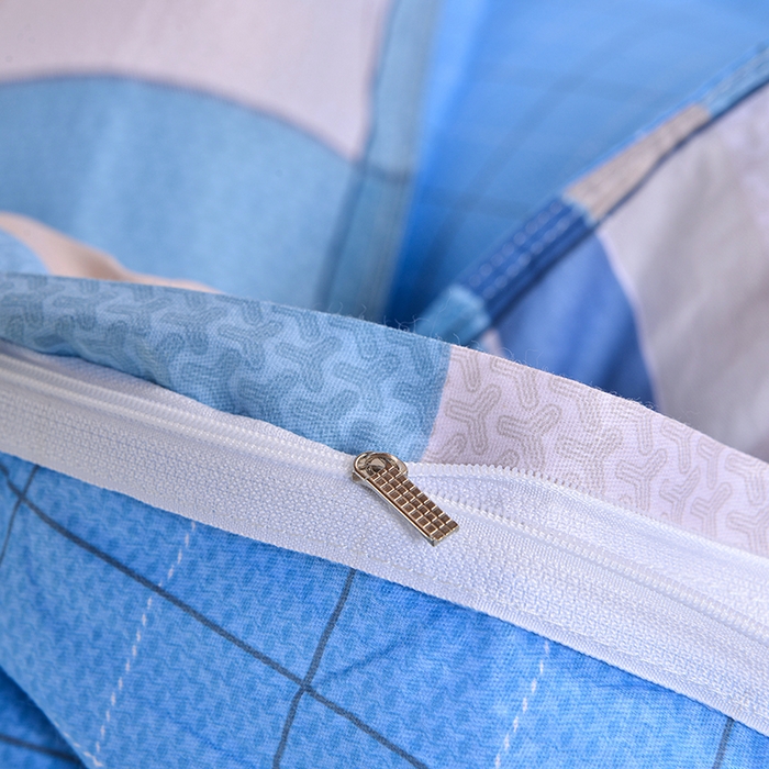 91家纺网 家纺一手货源 找家纺 小雨家纺 2026新款12868纯棉三件套 印象空间-蓝