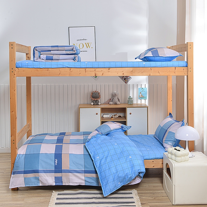 91家纺网 家纺一手货源 找家纺 小雨家纺 2026新款12868纯棉三件套 印象空间-蓝