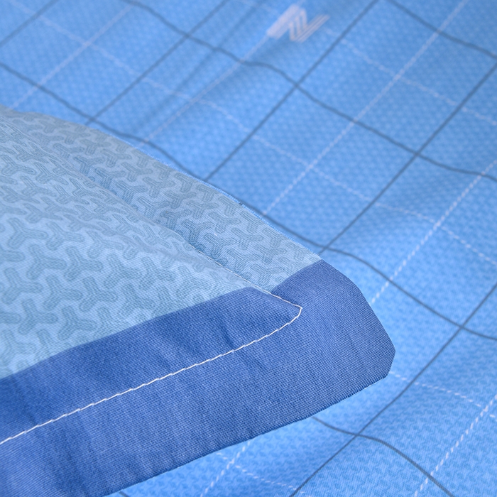 91家纺网 家纺一手货源 找家纺 小雨家纺 2026新款12868纯棉三件套 印象空间-蓝