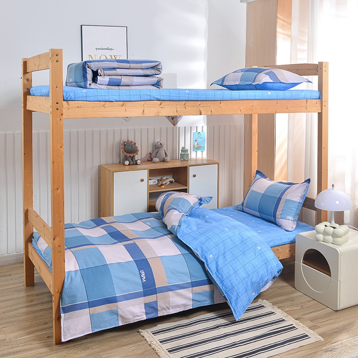 91家纺网 家纺一手货源 找家纺 小雨家纺 2026新款12868纯棉三件套 印象空间-蓝