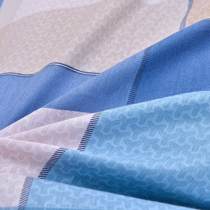 91家纺网 家纺一手货源 找家纺 小雨家纺 2026新款12868纯棉三件套 印象空间-蓝