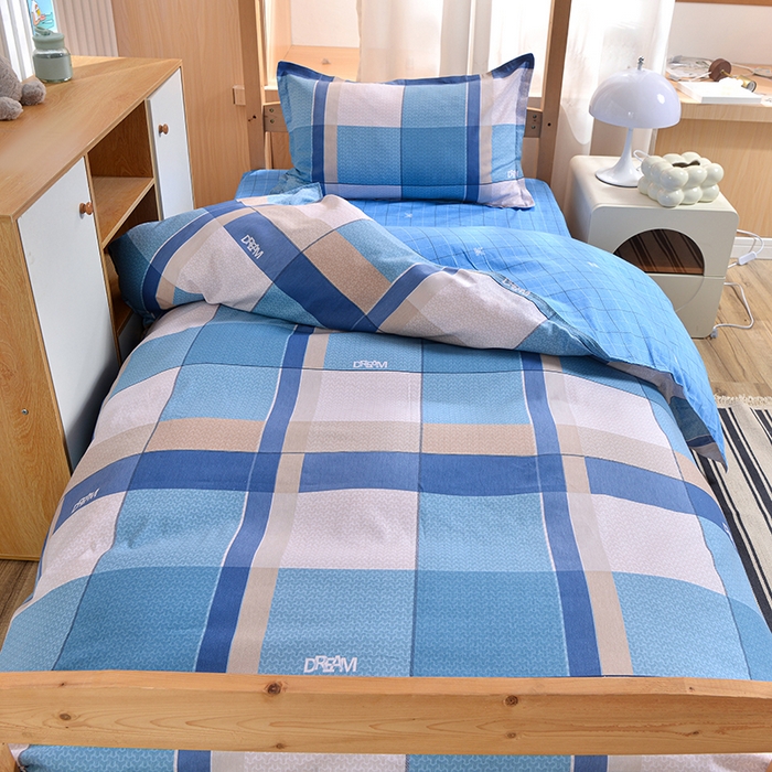 91家纺网 家纺一手货源 找家纺 小雨家纺 2026新款12868纯棉三件套 印象空间-蓝