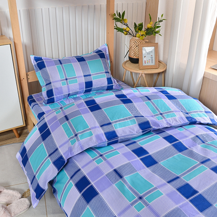 91家纺网 家纺一手货源 找家纺 小雨家纺 2026新款12868纯棉三件套 学生时代-蓝