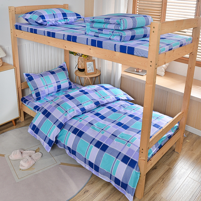 91家纺网 家纺一手货源 找家纺 小雨家纺 2026新款12868纯棉三件套 学生时代-蓝