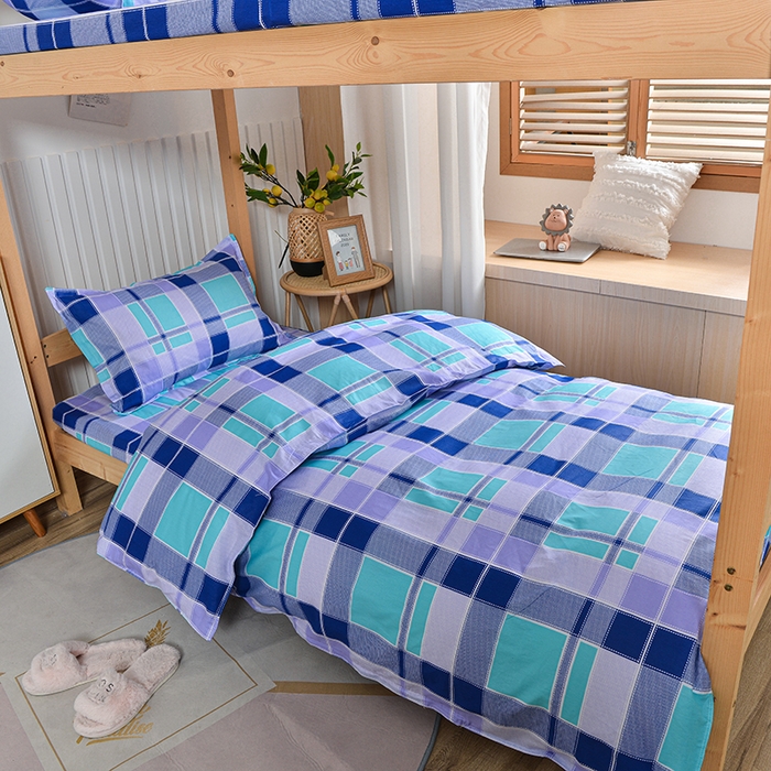 91家纺网 家纺一手货源 找家纺 小雨家纺 2026新款12868纯棉三件套 学生时代-蓝