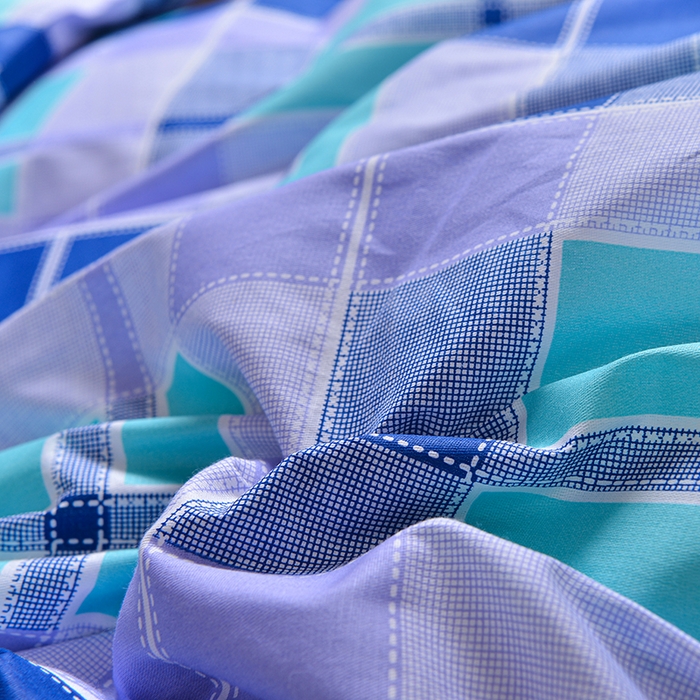 91家纺网 家纺一手货源 找家纺 小雨家纺 2026新款12868纯棉三件套 学生时代-蓝