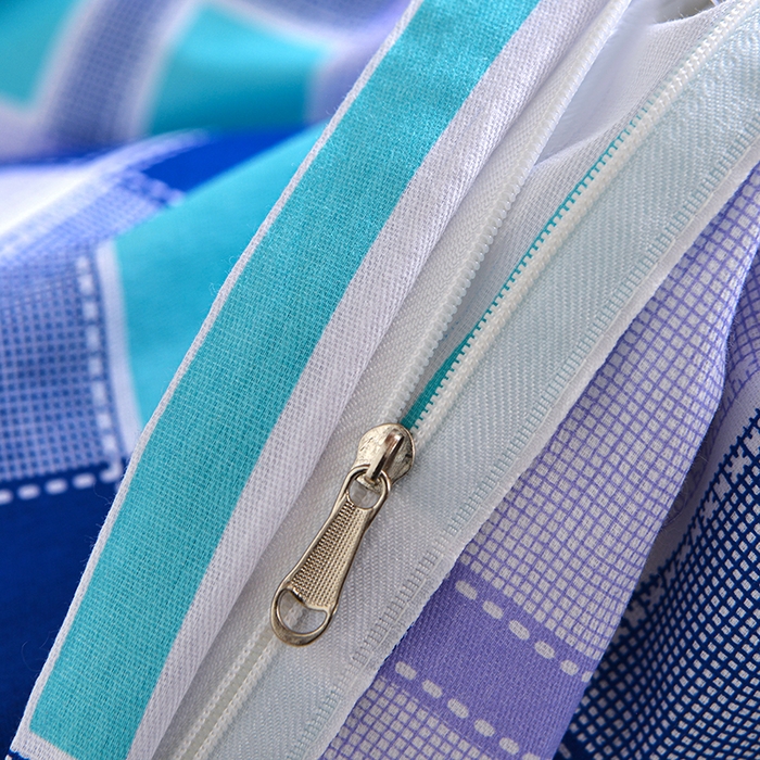 91家纺网 家纺一手货源 找家纺 小雨家纺 2026新款12868纯棉三件套 学生时代-蓝