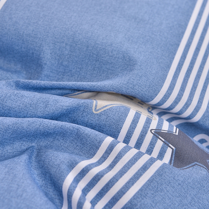 91家纺网 家纺一手货源 找家纺 小雨家纺 2026新款12868纯棉三件套 星晴蓝