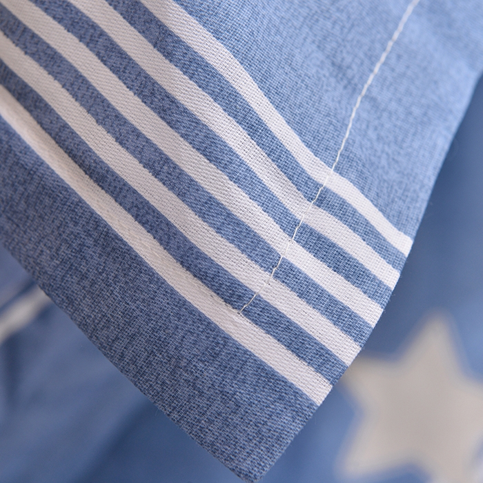 91家纺网 家纺一手货源 找家纺 小雨家纺 2026新款12868纯棉三件套 星晴蓝