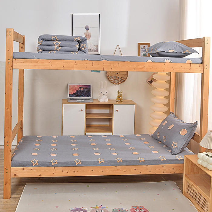 91家纺网 家纺一手货源 找家纺 小雨家纺 2026新款12868纯棉三件套 星光苹果-灰