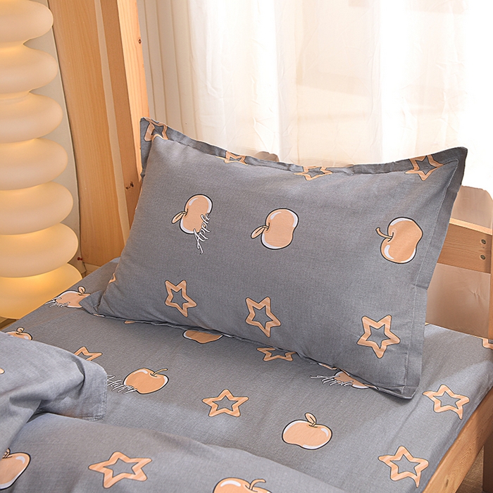 91家纺网 家纺一手货源 找家纺 小雨家纺 2026新款12868纯棉三件套 星光苹果-灰