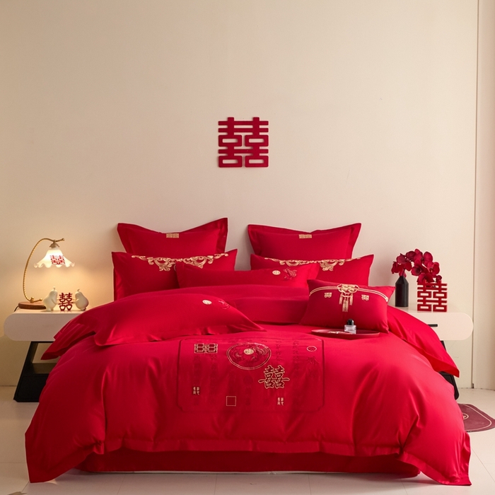  东方合美（原：皇家传奇）2025新款婚庆小红书化纤系列四件套(控价138/148） 喜嫁