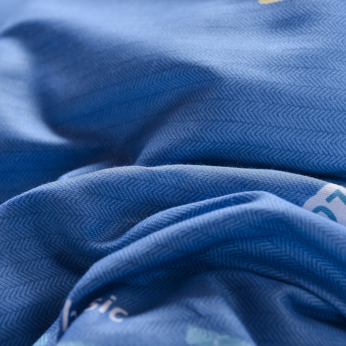 91家纺网 家纺一手货源 找家纺 小雨家纺 2026新款12868纯棉三件套 夏末-浅蓝