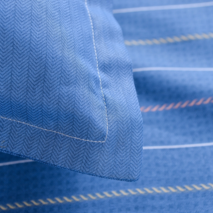 91家纺网 家纺一手货源 找家纺 小雨家纺 2026新款12868纯棉三件套 夏末-浅蓝