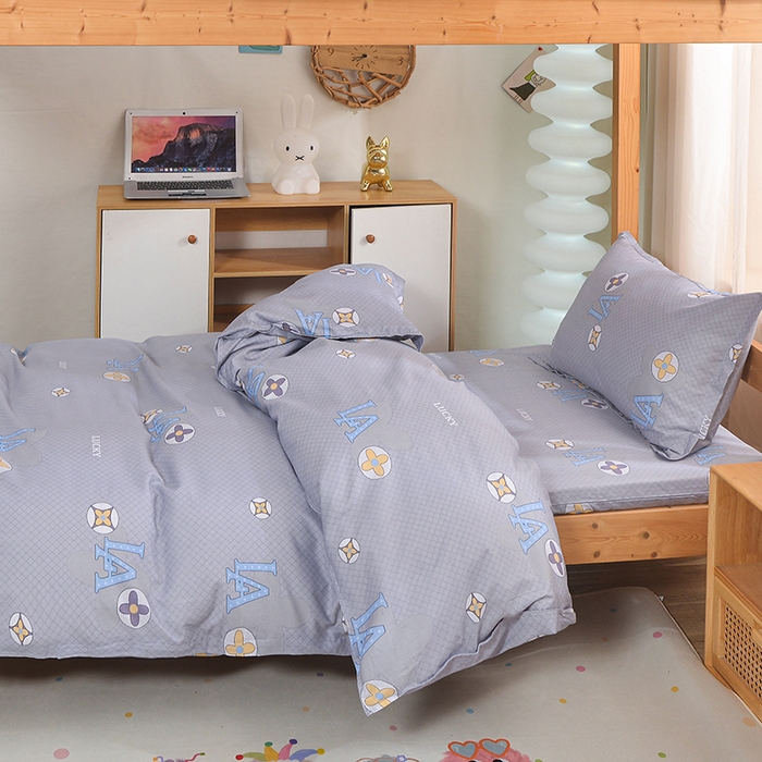 91家纺网 家纺一手货源 找家纺 小雨家纺 2026新款12868纯棉三件套 微梦时光-灰