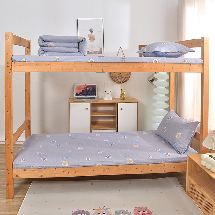 91家纺网 家纺一手货源 找家纺 小雨家纺 2026新款12868纯棉三件套 微梦时光-灰