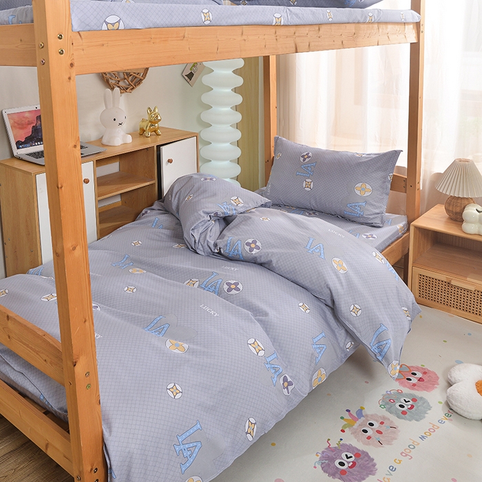 91家纺网 家纺一手货源 找家纺 小雨家纺 2026新款12868纯棉三件套 微梦时光-灰