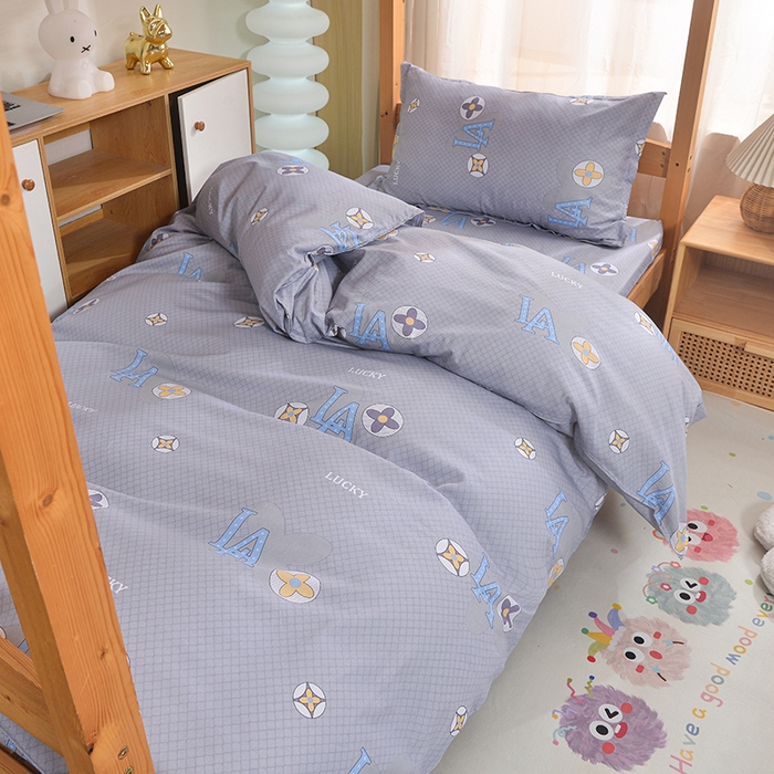 91家纺网 家纺一手货源 找家纺 小雨家纺 2026新款12868纯棉三件套 微梦时光-灰