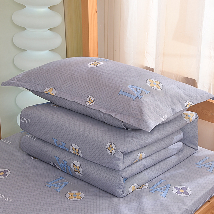 91家纺网 家纺一手货源 找家纺 小雨家纺 2026新款12868纯棉三件套 微梦时光-灰