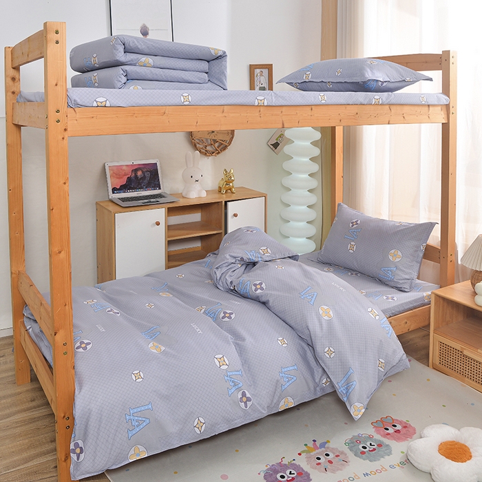 91家纺网 家纺一手货源 找家纺 小雨家纺 2026新款12868纯棉三件套 微梦时光-灰