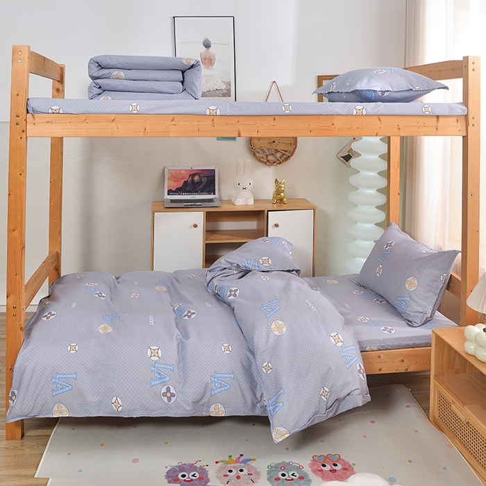 91家纺网 家纺一手货源 找家纺 小雨家纺 2026新款12868纯棉三件套 微梦时光-灰