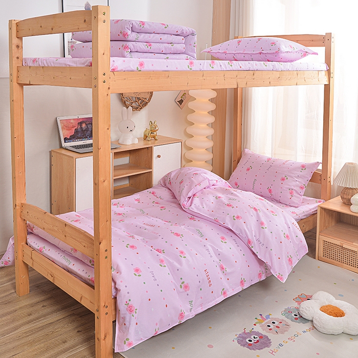 91家纺网 家纺一手货源 找家纺 小雨家纺 2026新款12868纯棉三件套 望夏花艺-粉