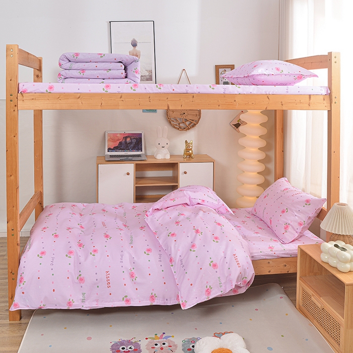 91家纺网 家纺一手货源 找家纺 小雨家纺 2026新款12868纯棉三件套 望夏花艺-粉