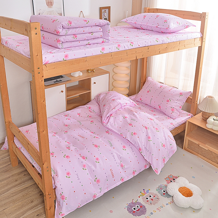 91家纺网 家纺一手货源 找家纺 小雨家纺 2026新款12868纯棉三件套 望夏花艺-粉