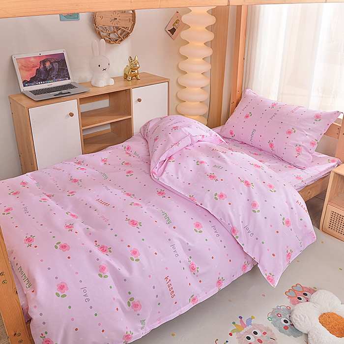 91家纺网 家纺一手货源 找家纺 小雨家纺 2026新款12868纯棉三件套 望夏花艺-粉