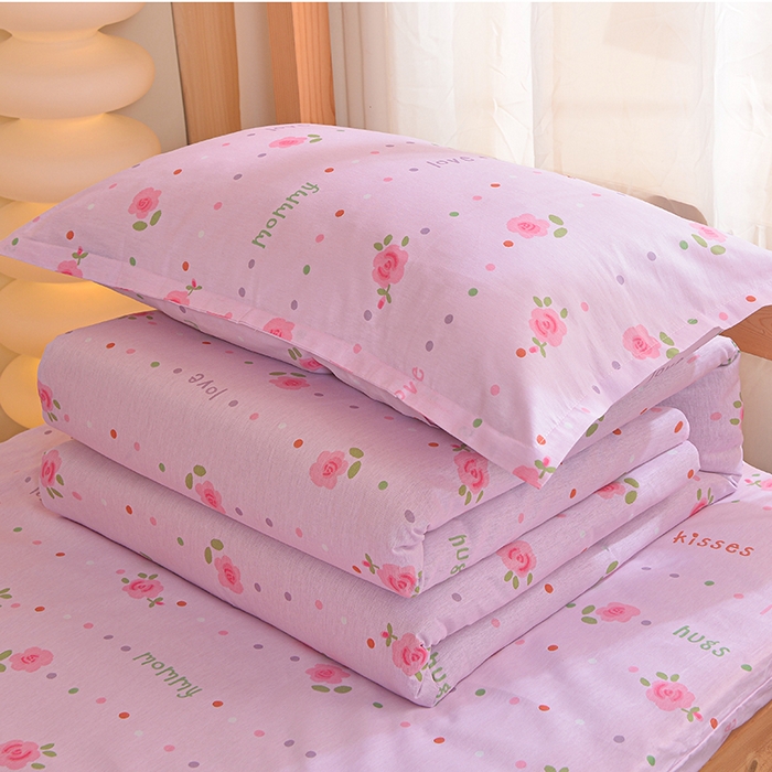 91家纺网 家纺一手货源 找家纺 小雨家纺 2026新款12868纯棉三件套 望夏花艺-粉