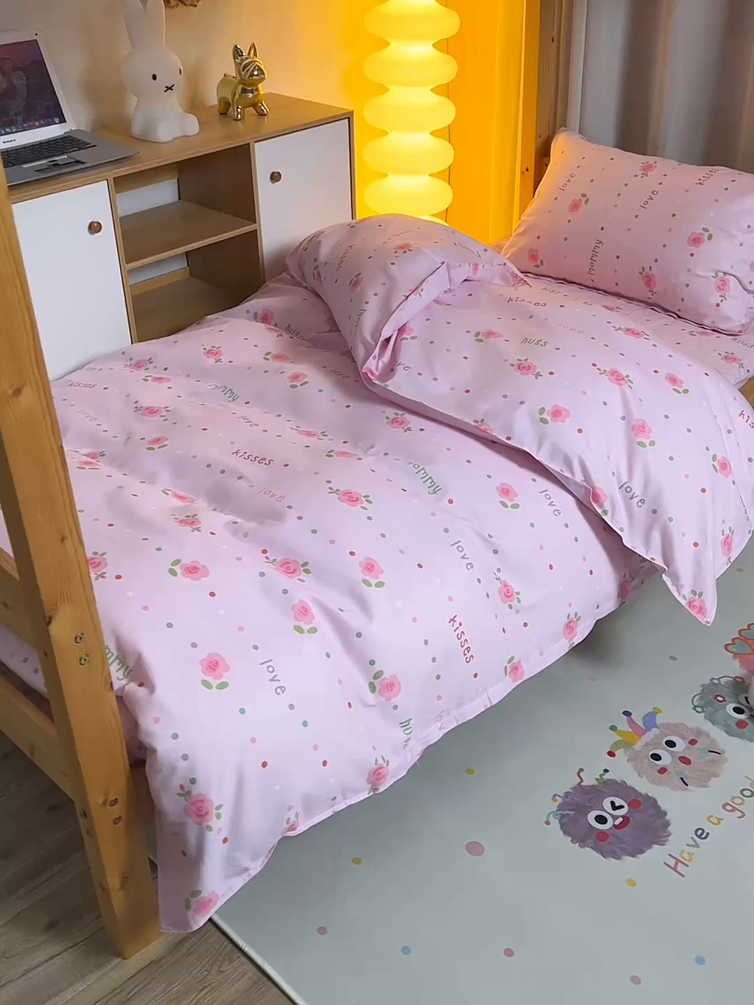 91家纺网 家纺一手货源 找家纺 小雨家纺 2026新款12868纯棉三件套 望夏花艺-粉