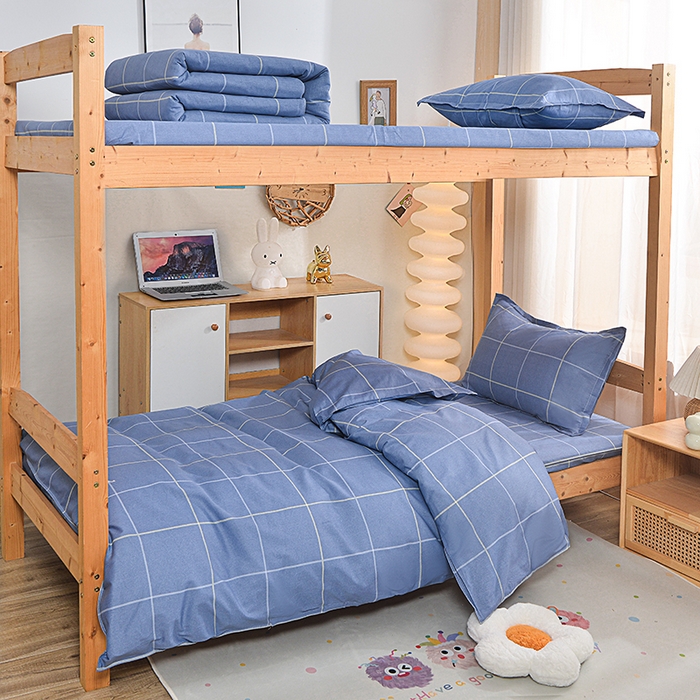 91家纺网 家纺一手货源 找家纺 小雨家纺 2026新款12868纯棉三件套 诗意人生蓝