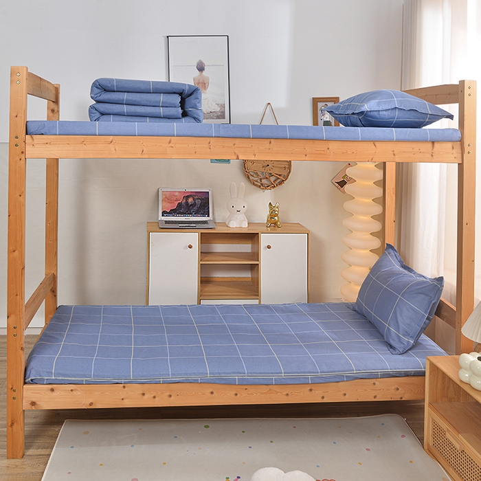 91家纺网 家纺一手货源 找家纺 小雨家纺 2026新款12868纯棉三件套 诗意人生蓝