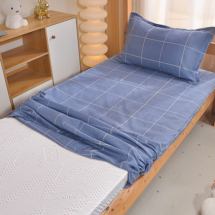 91家纺网 家纺一手货源 找家纺 小雨家纺 2026新款12868纯棉三件套 诗意人生蓝