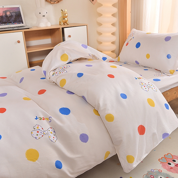 91家纺网 家纺一手货源 找家纺 小雨家纺 2026新款12868纯棉三件套 浓情蜜意-米