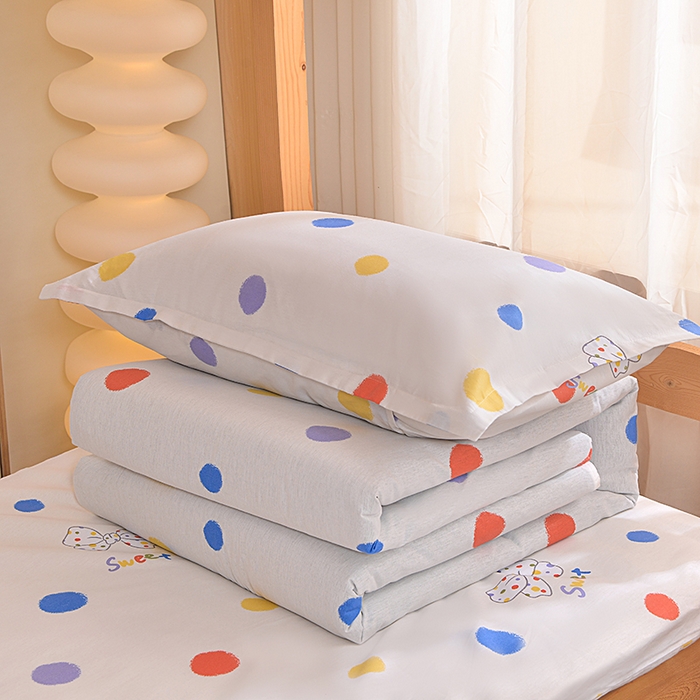 91家纺网 家纺一手货源 找家纺 小雨家纺 2026新款12868纯棉三件套 浓情蜜意-米