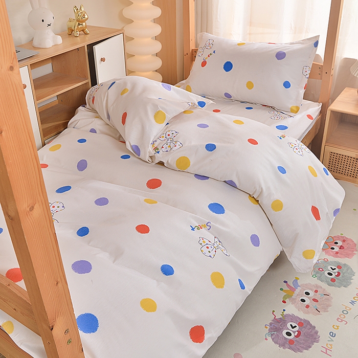 91家纺网 家纺一手货源 找家纺 小雨家纺 2026新款12868纯棉三件套 浓情蜜意-米