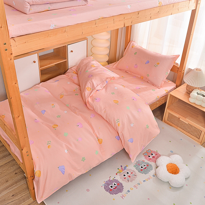 91家纺网 家纺一手货源 找家纺 小雨家纺 2026新款12868纯棉三件套 南瓜派-桔