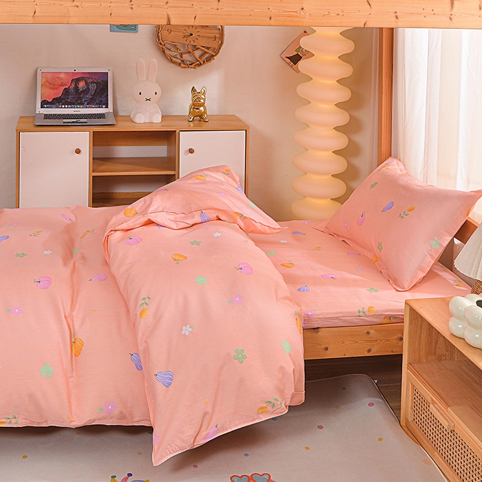 91家纺网 家纺一手货源 找家纺 小雨家纺 2026新款12868纯棉三件套 南瓜派-桔