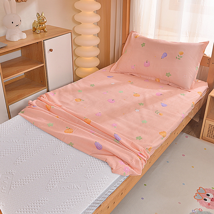 91家纺网 家纺一手货源 找家纺 小雨家纺 2026新款12868纯棉三件套 南瓜派-桔