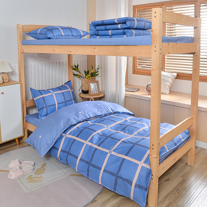 91家纺网 家纺一手货源 找家纺 小雨家纺 2026新款12868纯棉三件套 爱尚-深蓝