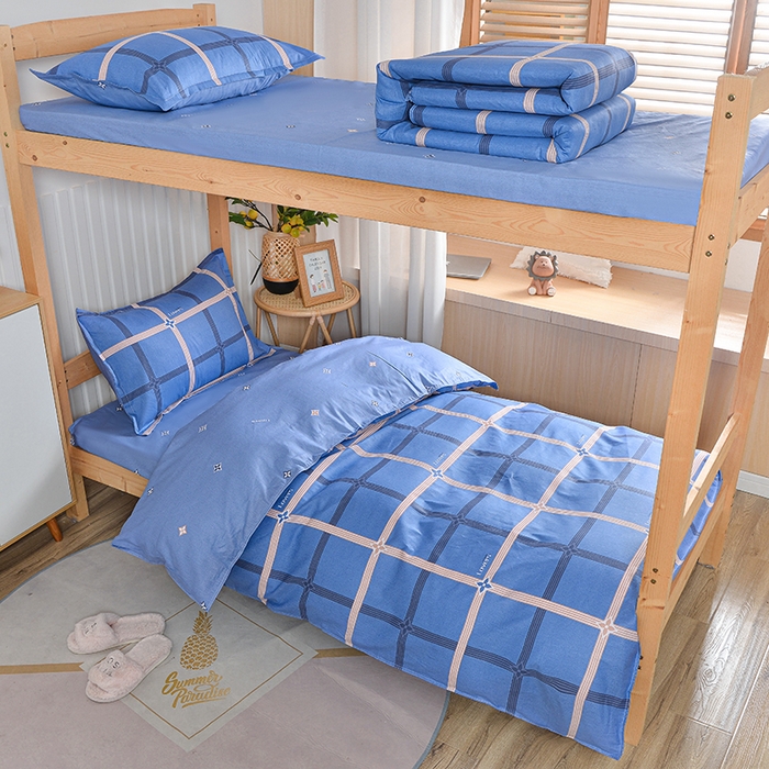 91家纺网 家纺一手货源 找家纺 小雨家纺 2026新款12868纯棉三件套 爱尚-深蓝