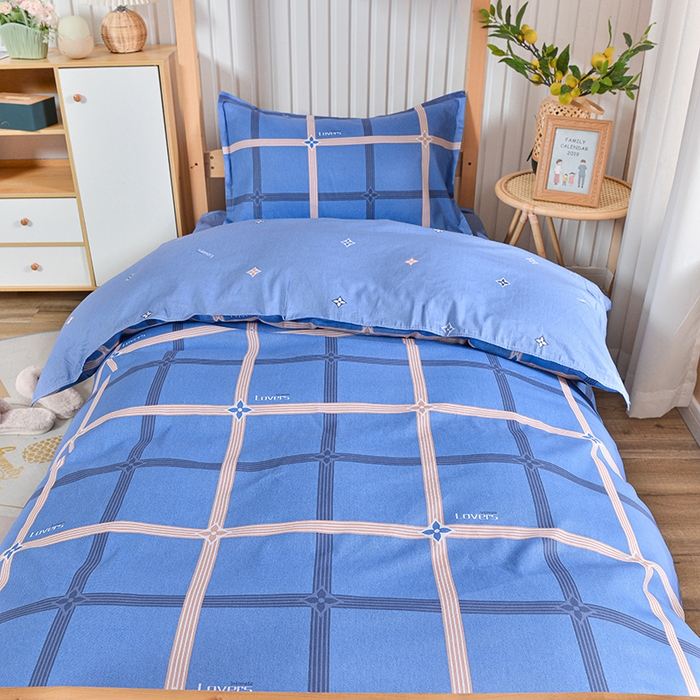 91家纺网 家纺一手货源 找家纺 小雨家纺 2026新款12868纯棉三件套 爱尚-深蓝